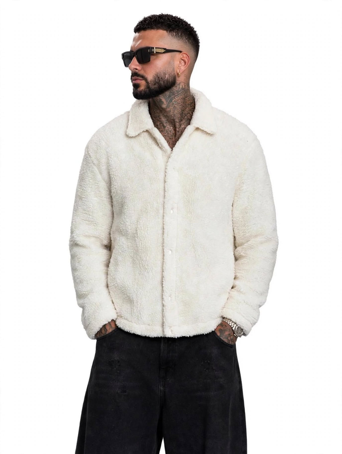 Giacca in Sherpa Modello OFFWHITE