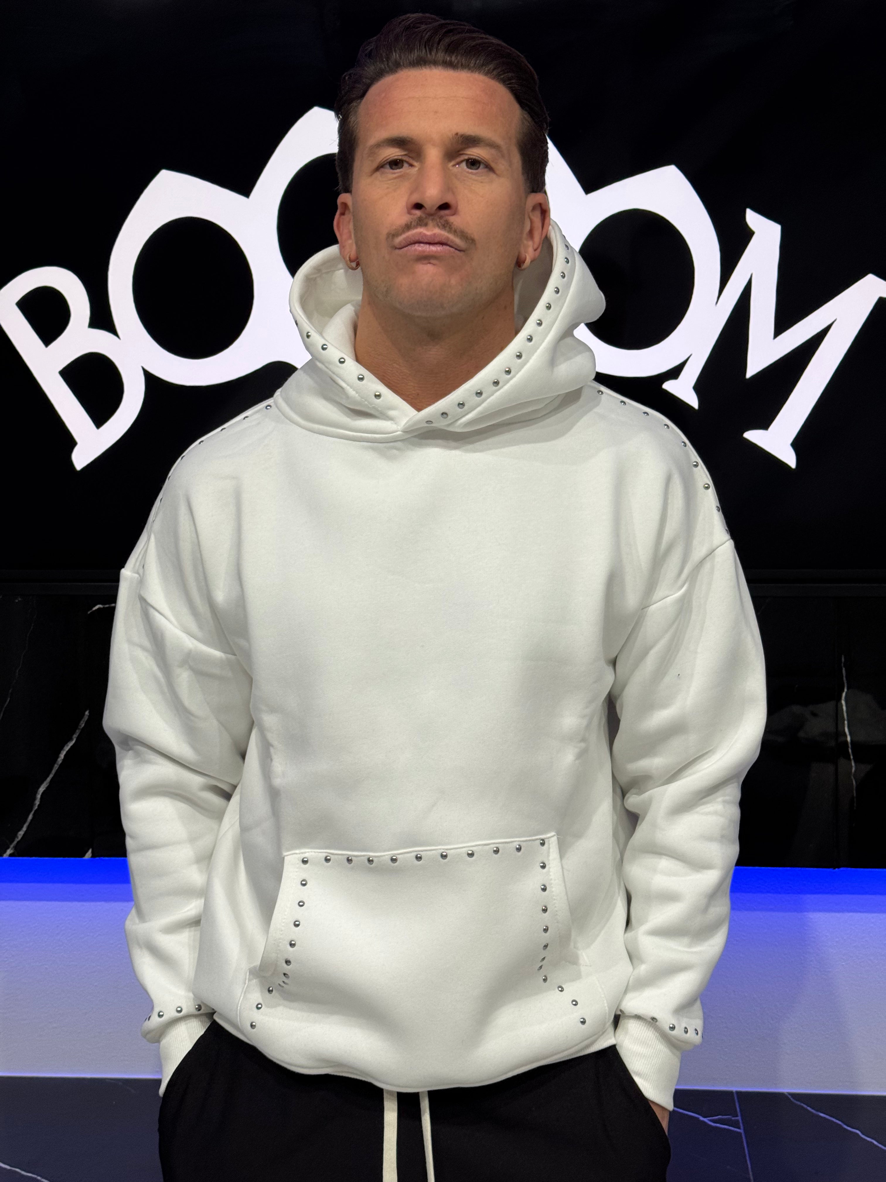 Felpa White borchiata PREMIUM