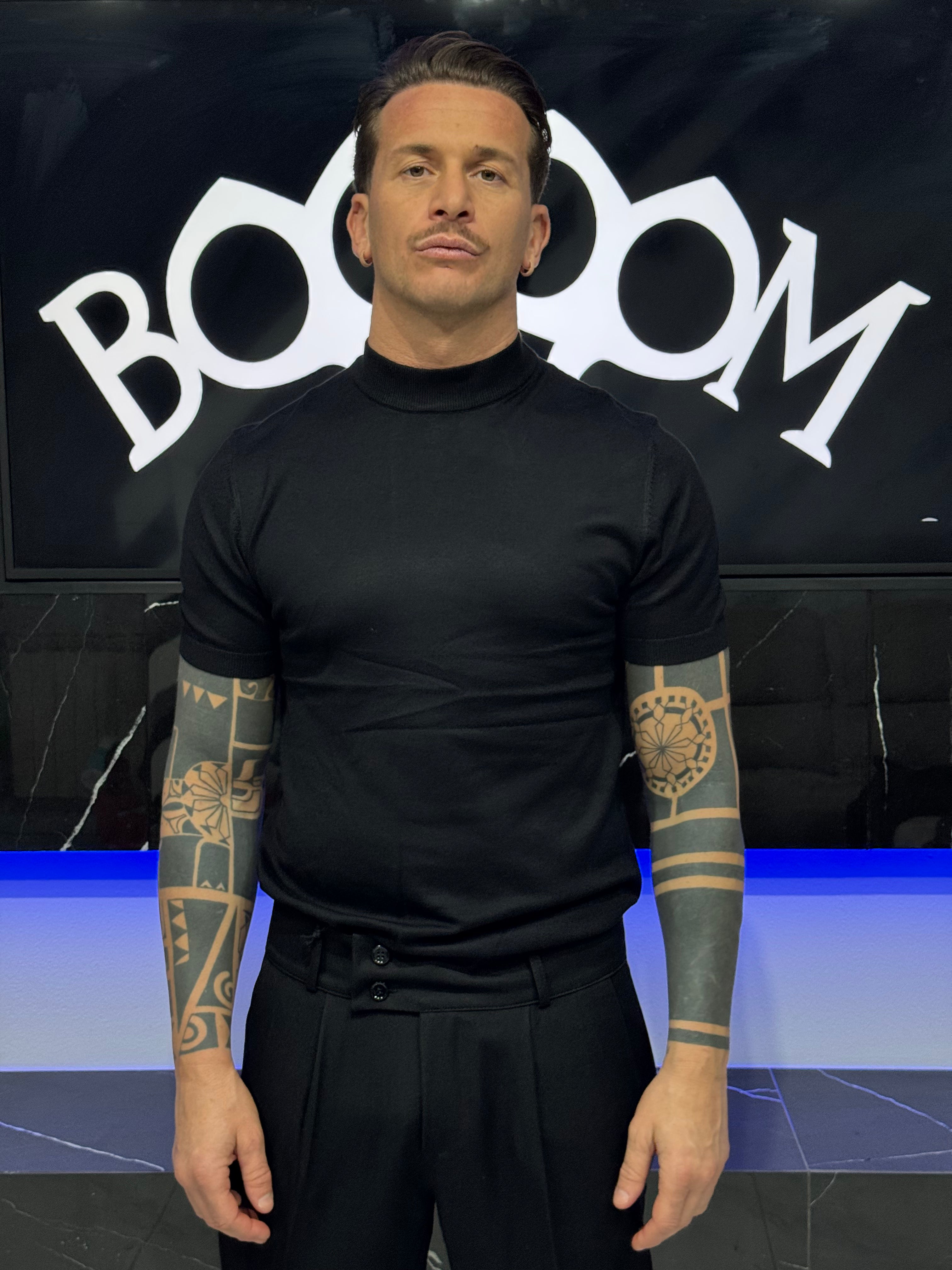 T-shirt mezzo collo in filo di cotone