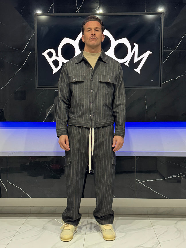 Completo gessato in Jeans