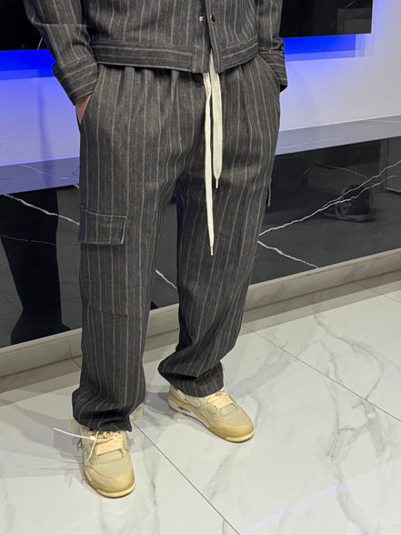 Completo gessato in Jeans