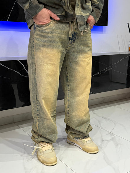 Jeans baggy sabbiato