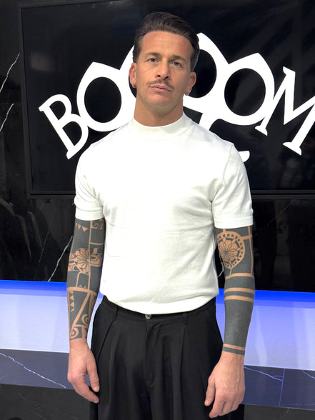 T-shirt mezzo collo in filo di cotone