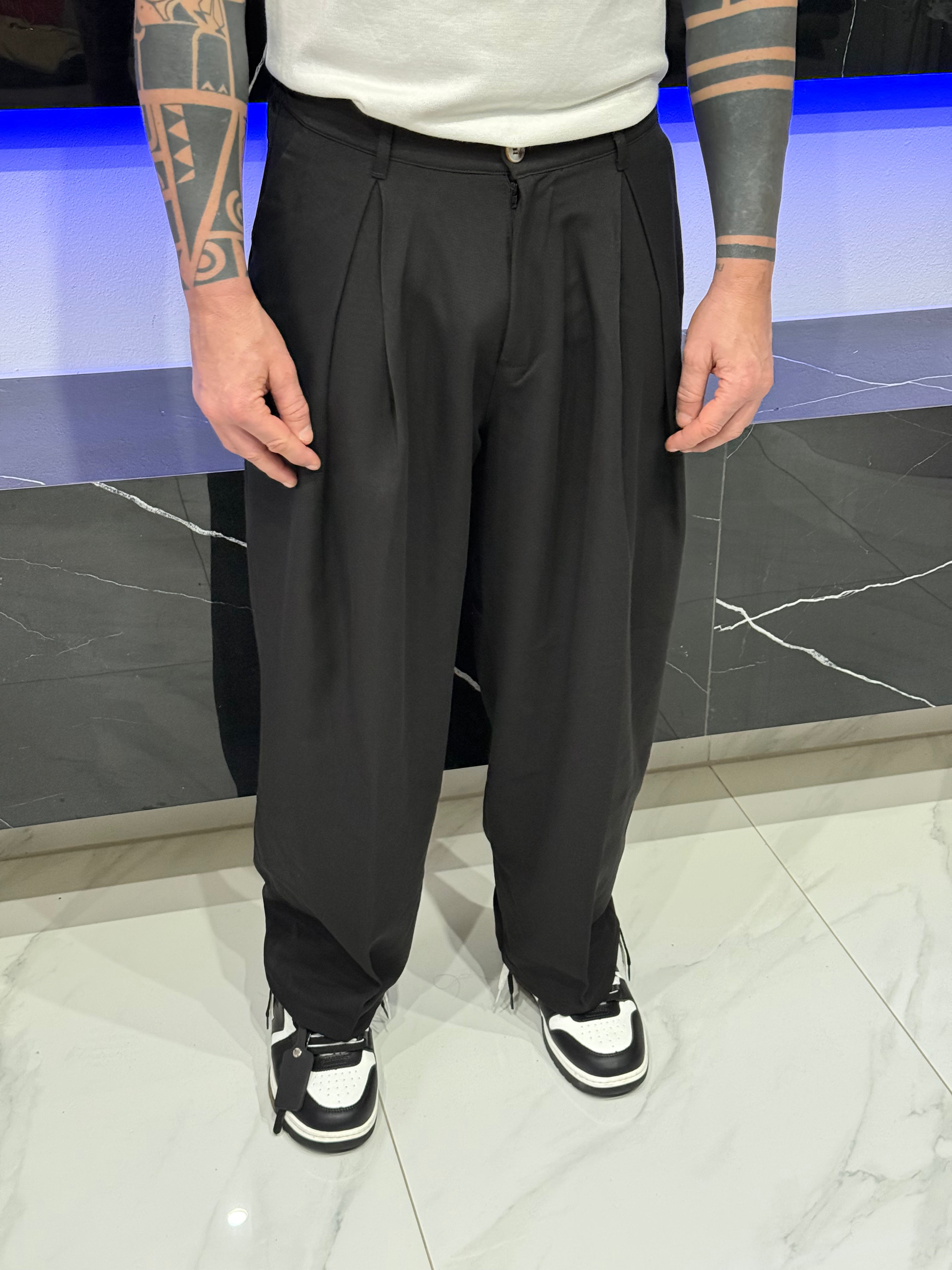 Pantalone baggy doppia pence