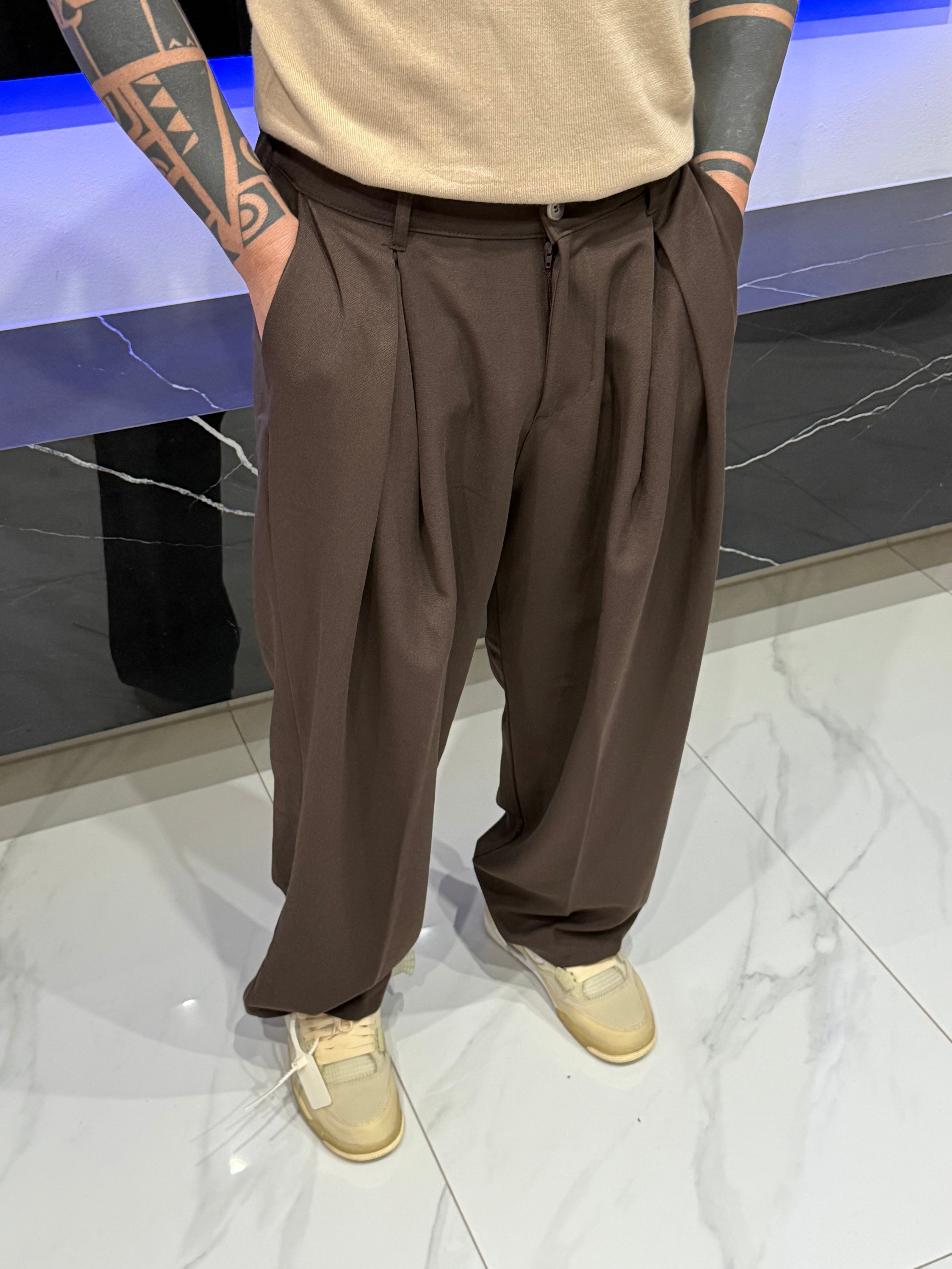 Pantalone baggy doppia pence