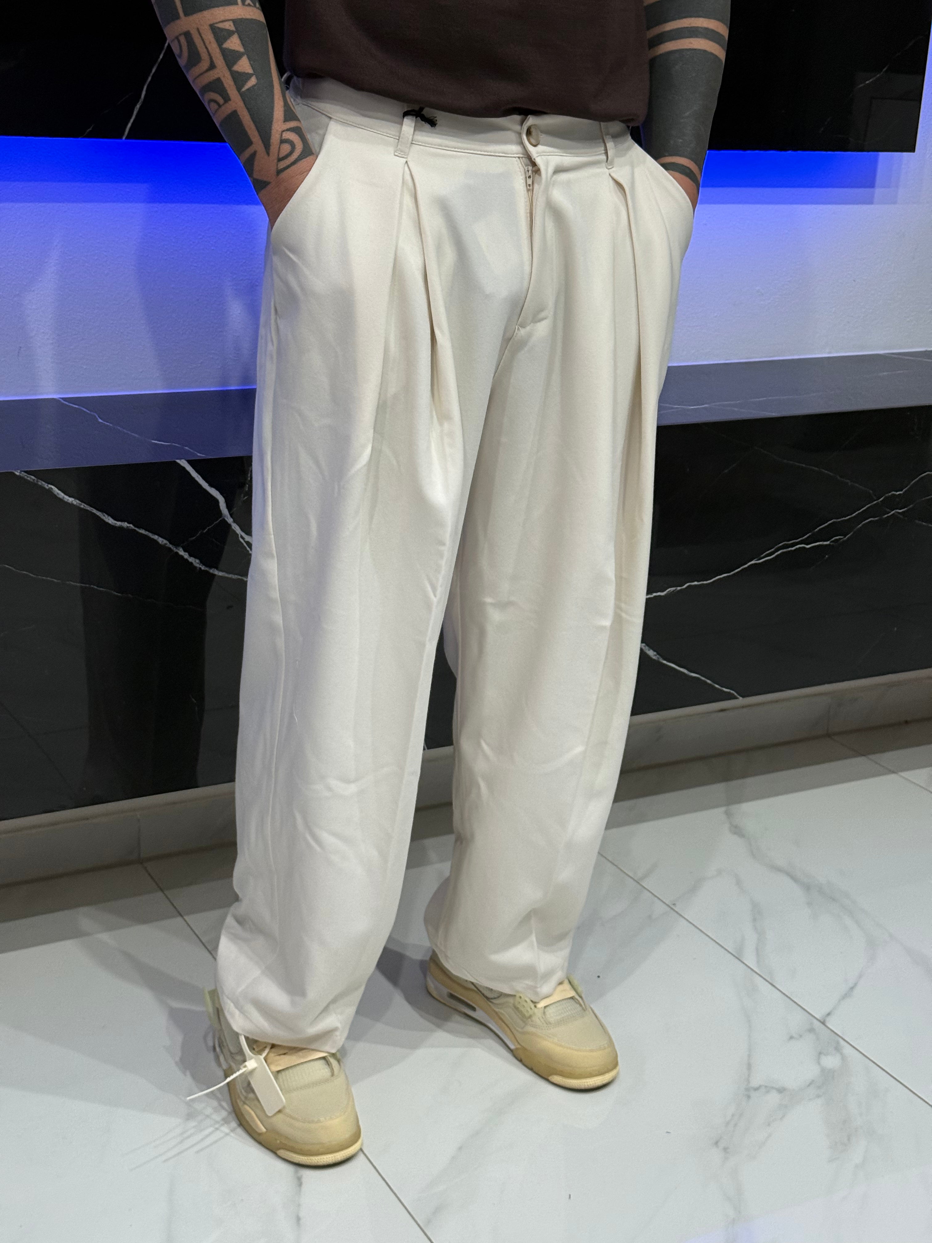 Pantalone baggy doppia pence