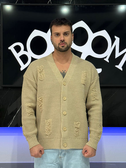 Cardigan con rotture